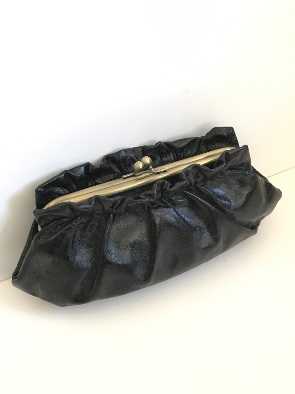 HOBO INTERNATIONAL Black Leather Clutch Bag